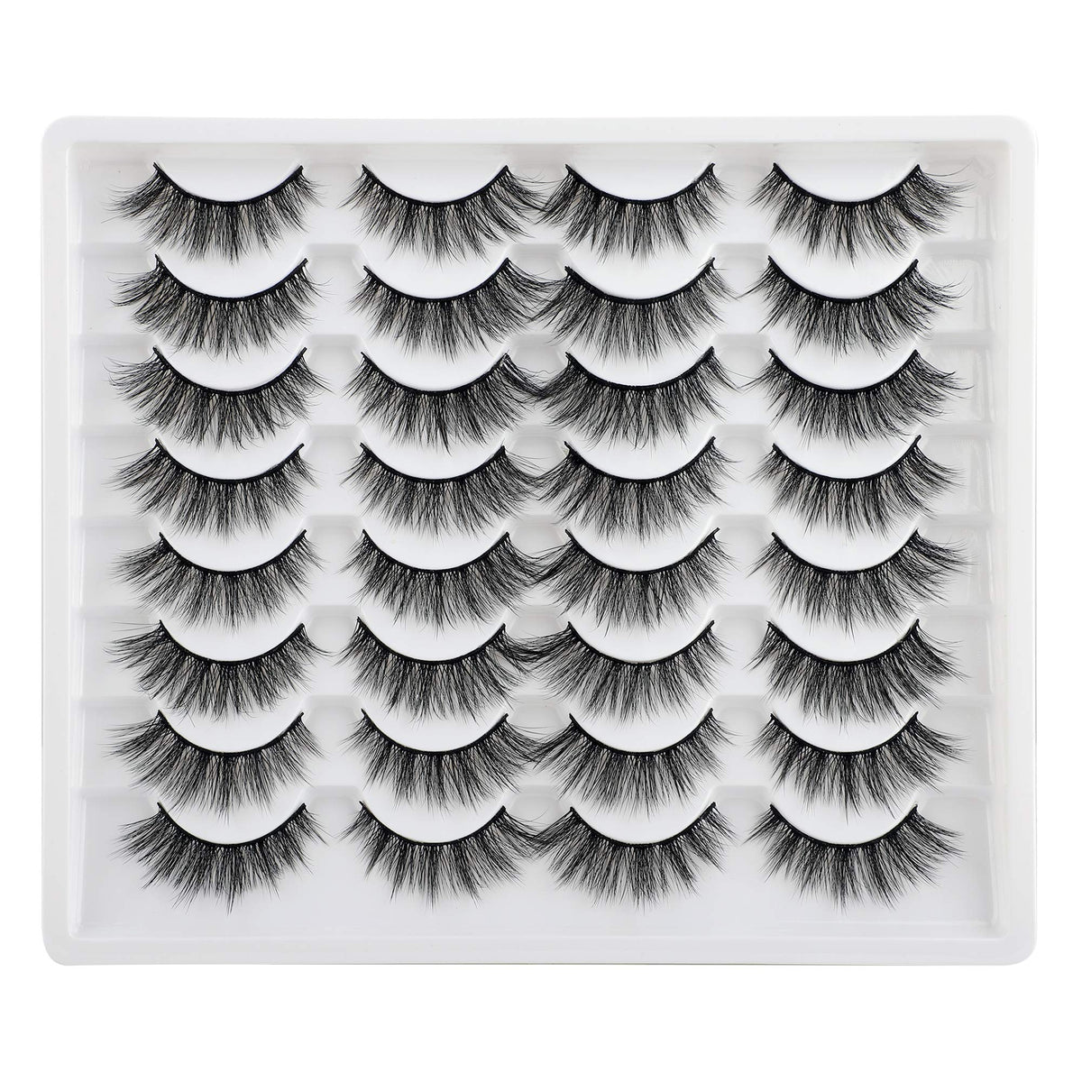 JIMIRE cat eye lashes close-up showing fluffy 3D volume for a natural look.