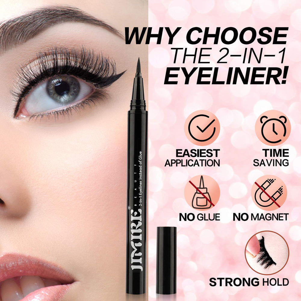 Close-up of JIMIRE 2-in-1 Eyeliner brush-tip for precise lash lines.