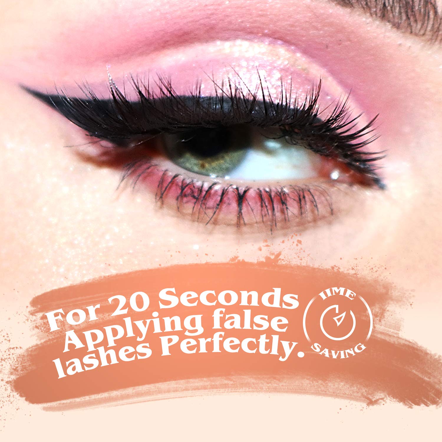 No glue needed with JIMIRE 2-in-1 Eyeliner design for lash wear.