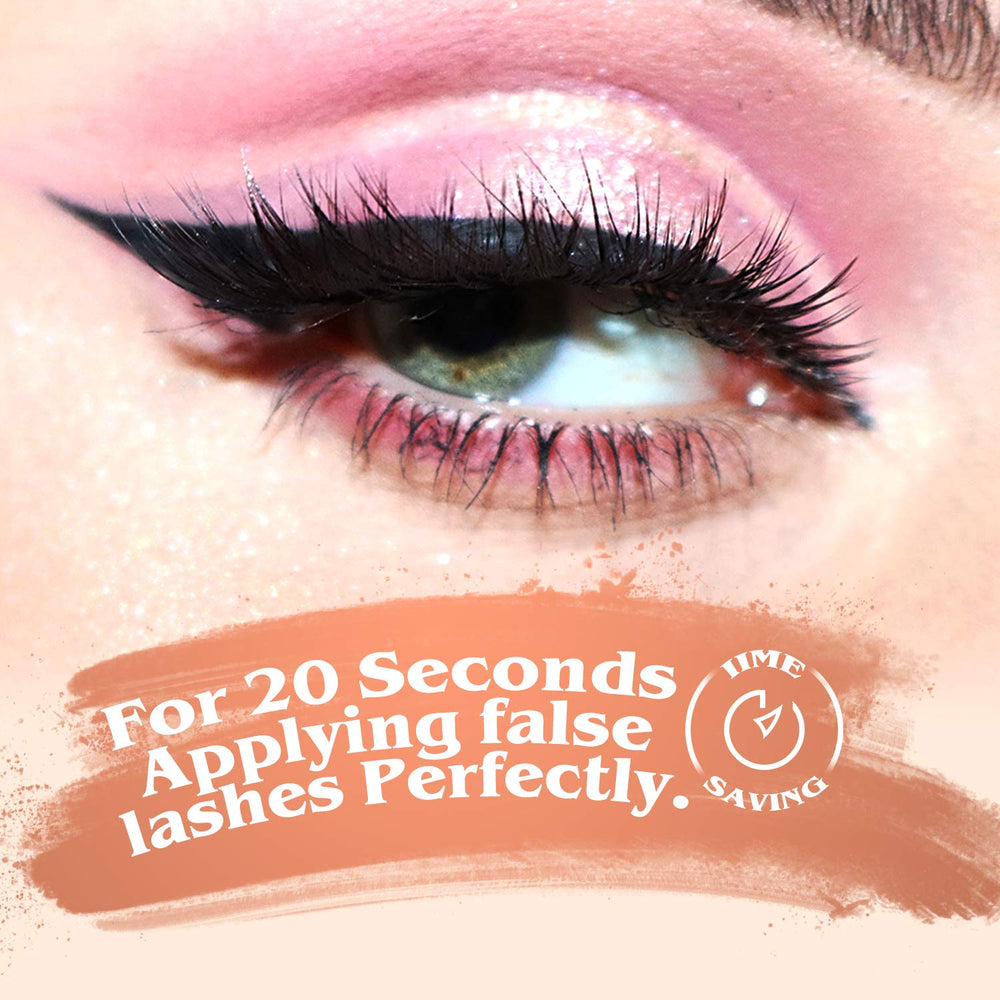 No glue needed with JIMIRE 2-in-1 Eyeliner design for lash wear.