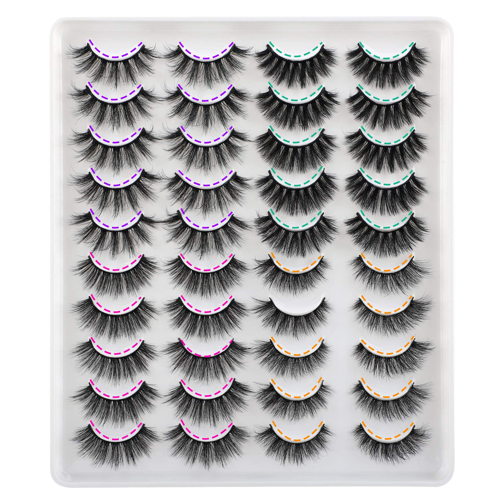 JIMIRE 20-pairs lashes pack with four styles for versatile everyday looks