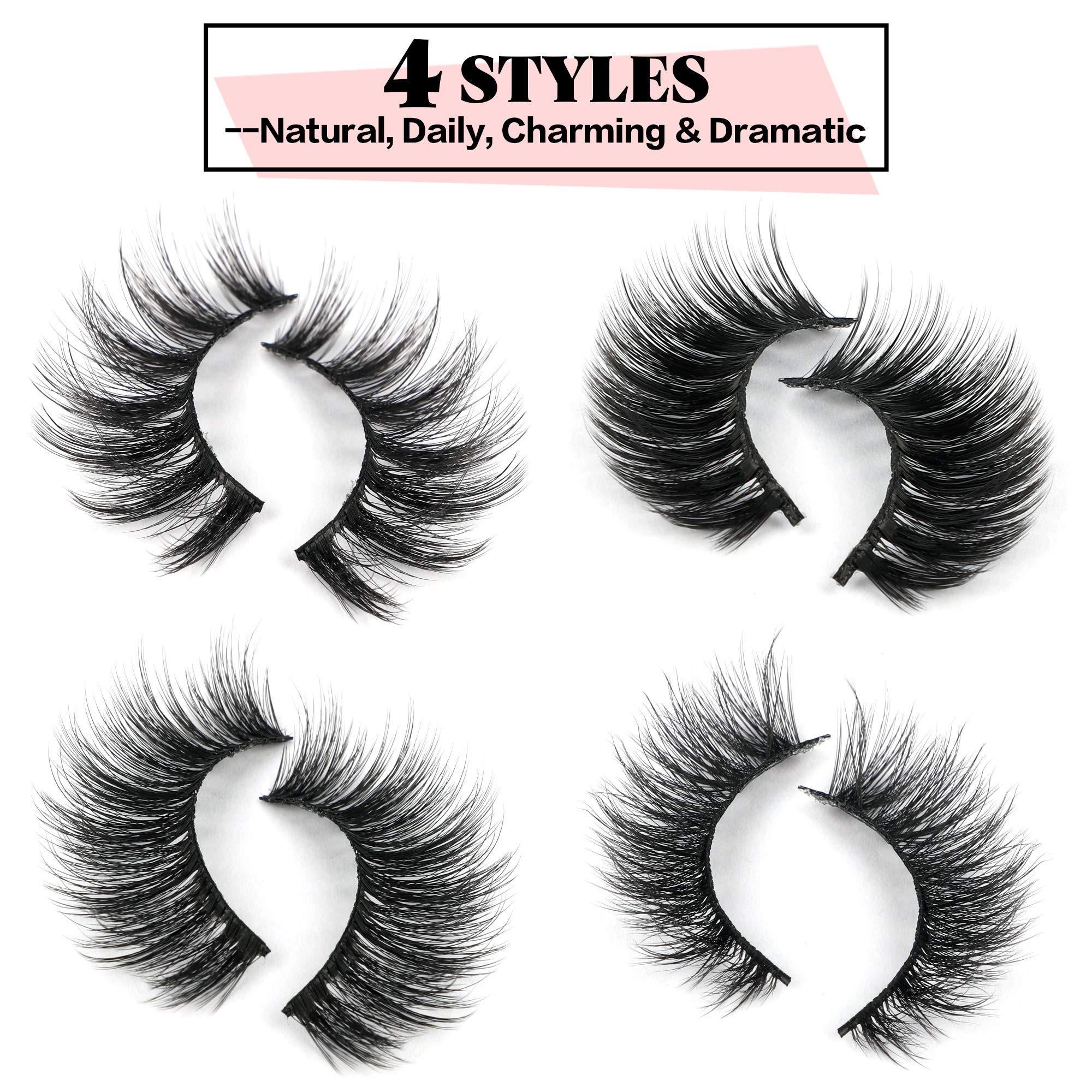 JIMIRE 3D volume faux mink cat-eye lashes for bold evening drama