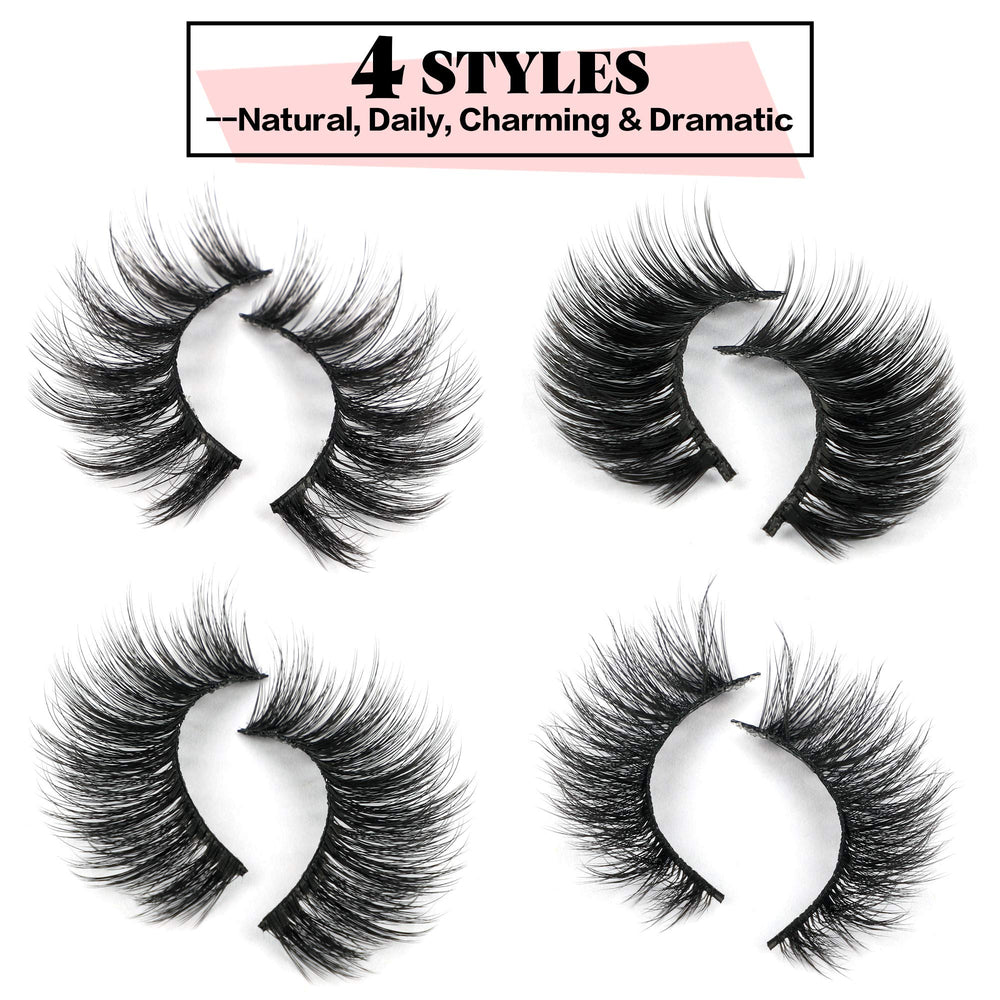 JIMIRE 3D volume faux mink cat-eye lashes for bold evening drama