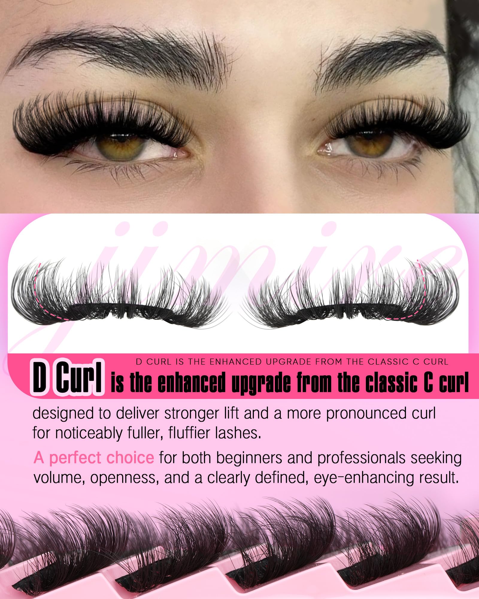 JIMIRE fluffy 5D lashes create multi-layered volume and drama