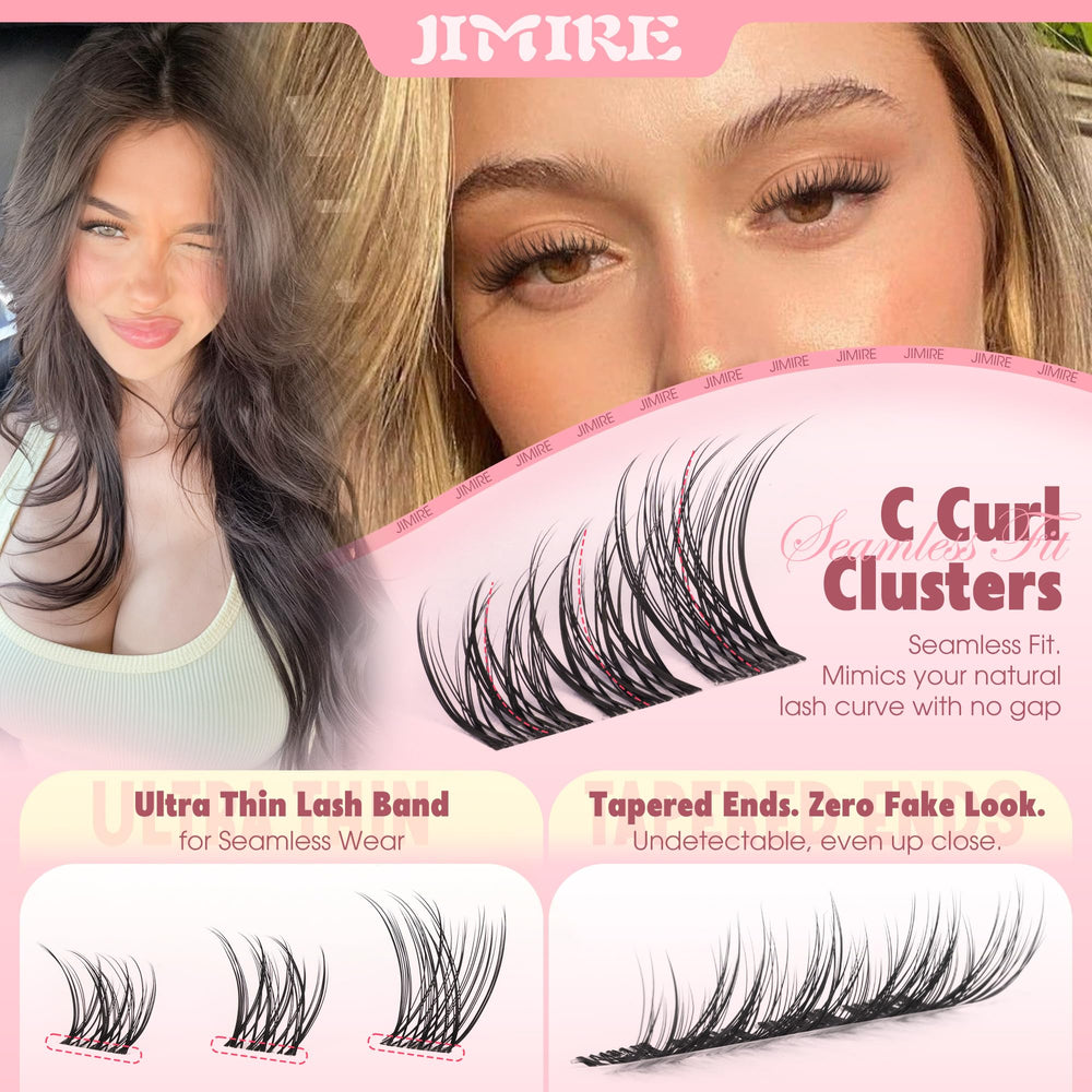 JIMIRE 8-12mm lashes for compact eyes, giving natural lift without heaviness