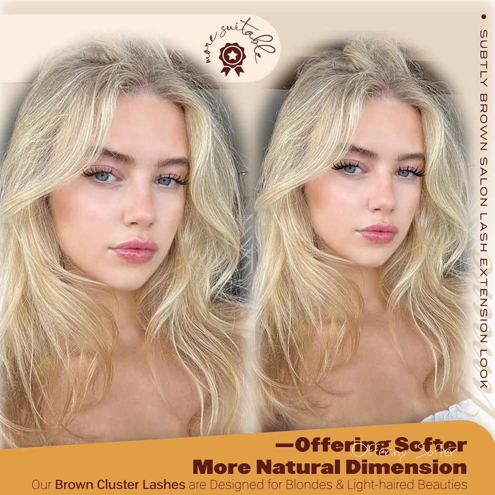 JIMIRE brown cluster lashes ideal for weddings and parties with reusable glamour
