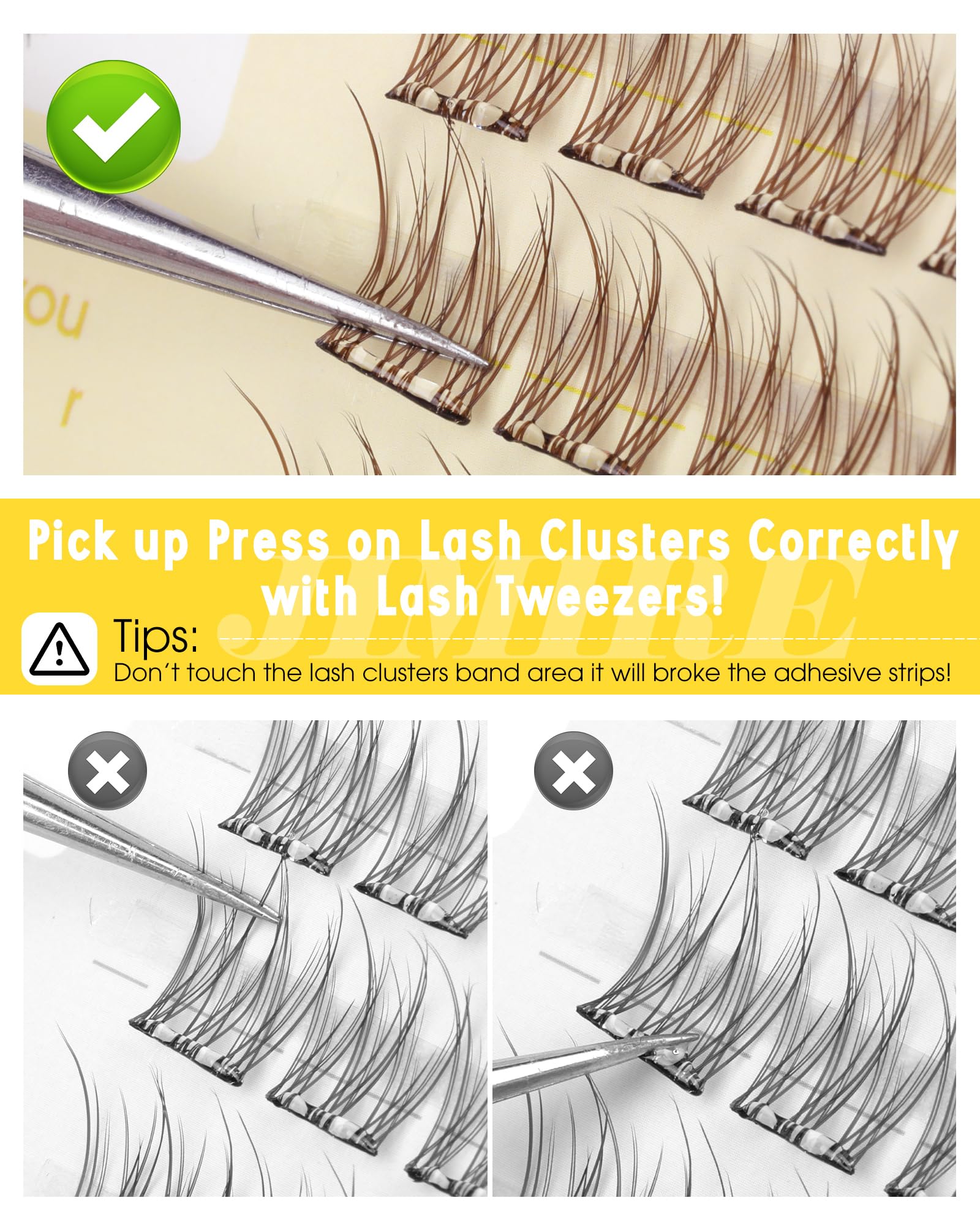 JIMIRE lash clusters in bag for portable touch-ups