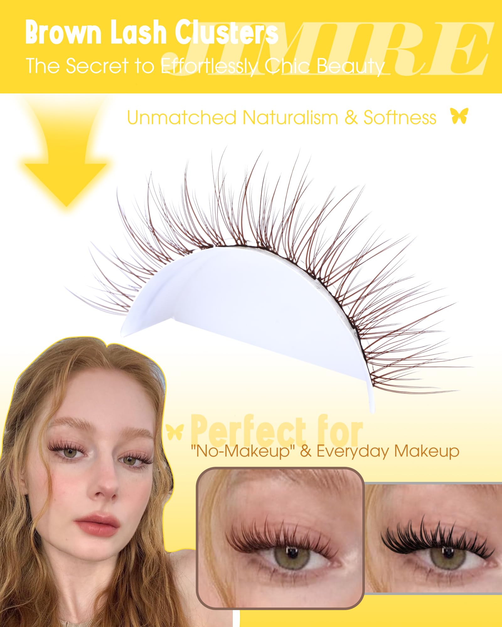 JIMIRE pre-glued lash clusters ideal for mess-free application