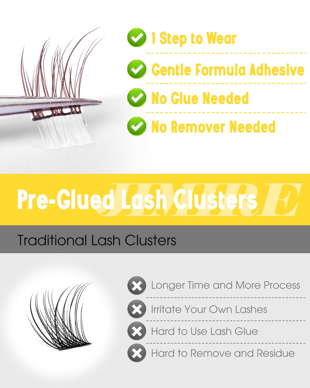 JIMIRE reusable lash clusters up to five uses with care