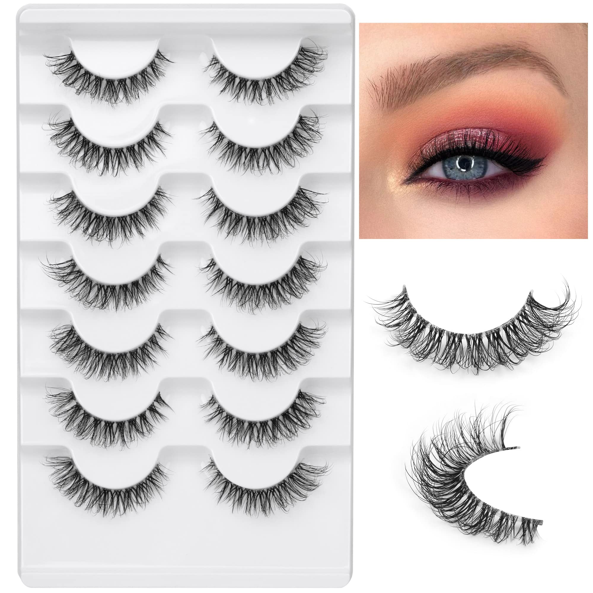 JIMIRE faux mink 3D cat-eye lashes for wispy drama with lightweight band