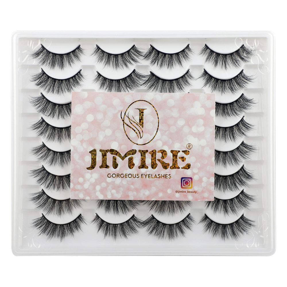 JIMIRE flexible thin-band lashes being applied for comfortable wear.