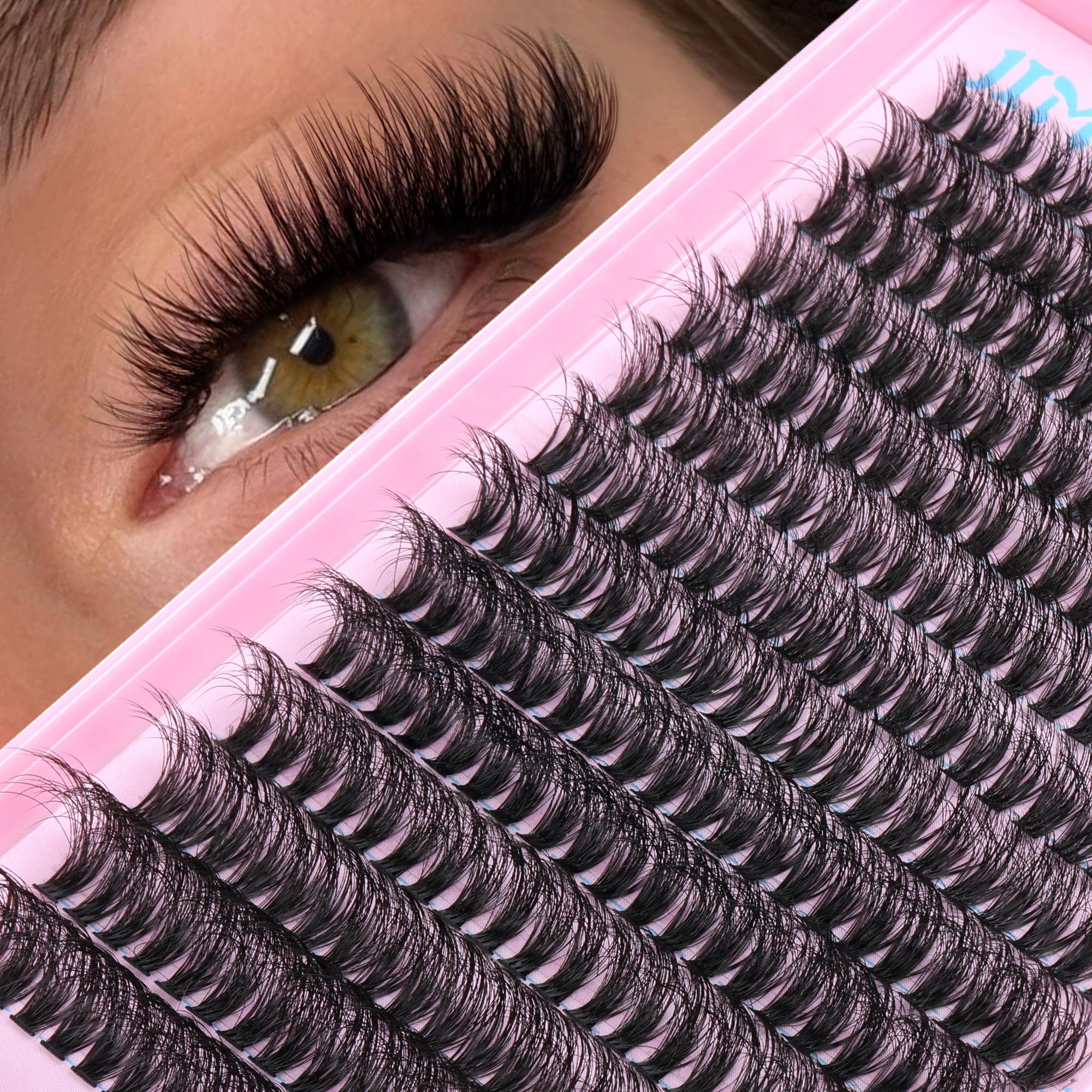 JIMIRE fluffy lash clusters with 50D D curl for lifted eyes