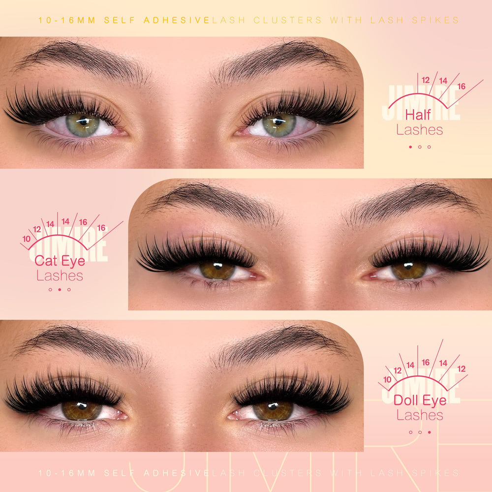 JIMIRE fluffy spiked lash clusters 10-16mm add texture and drama.