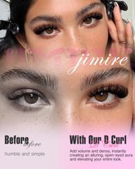 JIMIRE full-flare lashes deliver a lush, winter-ready volume and fluttery look