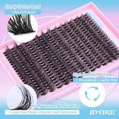 JIMIRE 280-piece lash set in mixed 9-16 mm for natural length transitions
