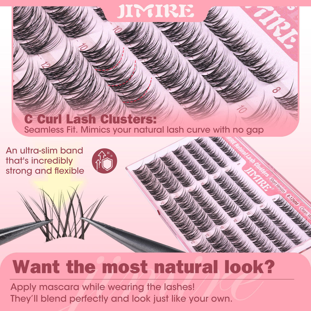 JIMIRE lashes fit under glasses without brushing lenses, keeping your look polished