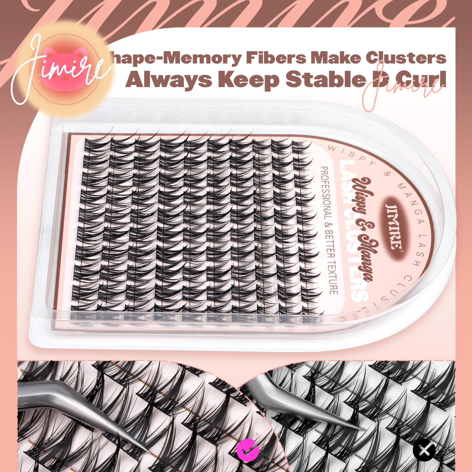 JIMIRE manga lash clusters come in 100 pieces for versatile styling