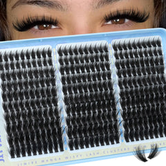 JIMIRE manga lash clusters 300pcs spikes for dramatic volume at home.