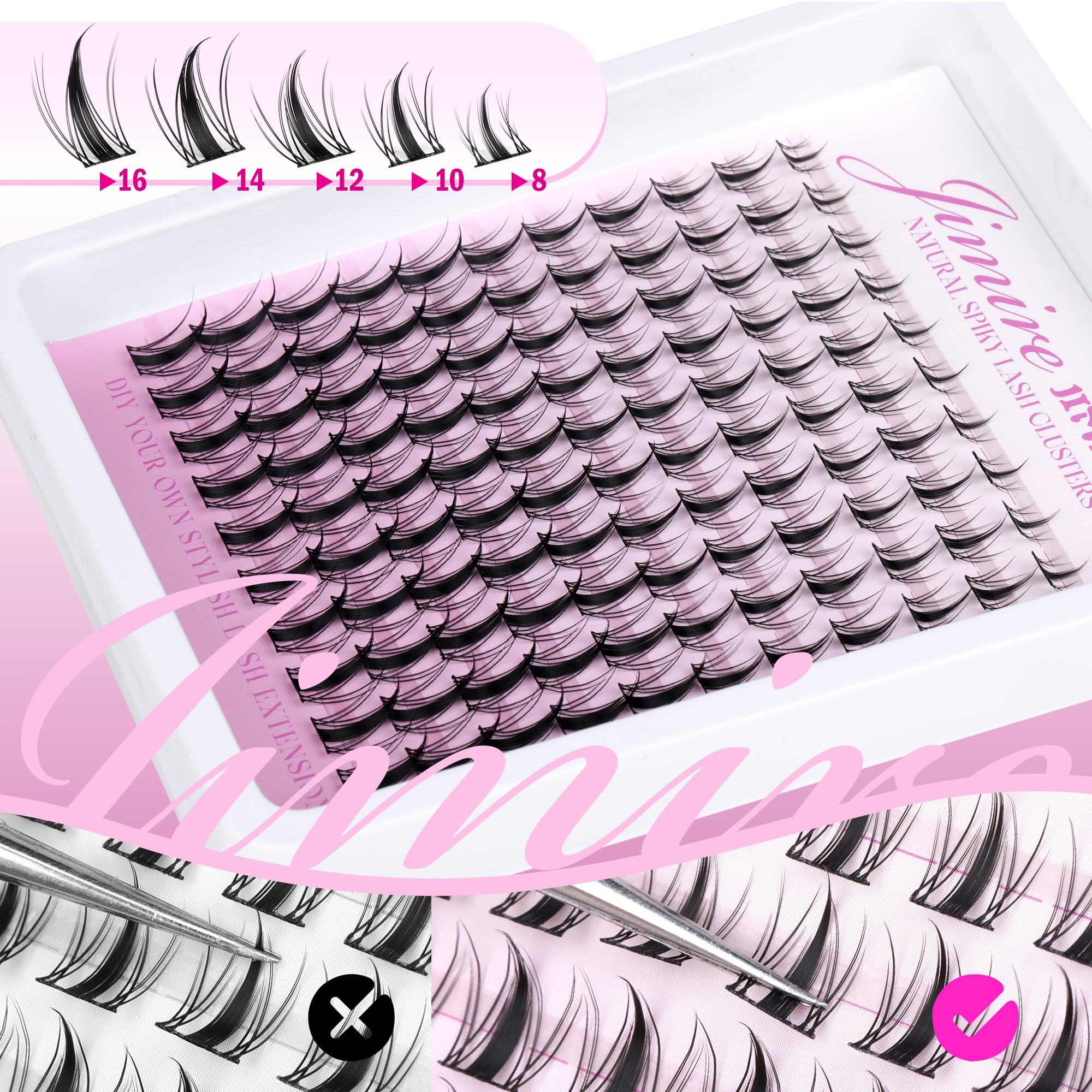 JIMIRE manga lash clusters are easy to use for at-home DIY styling.
