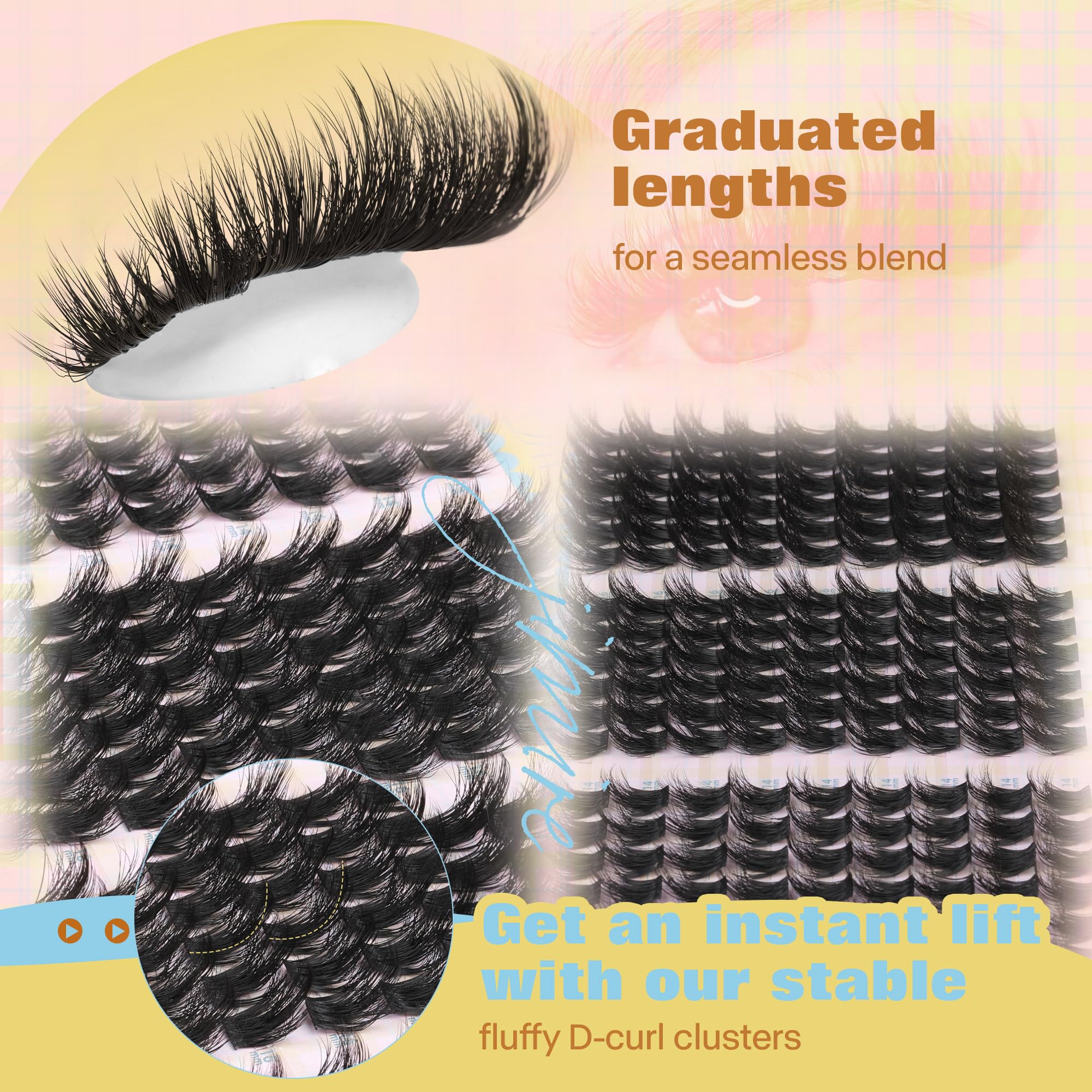 JIMIRE Manga Lash Clusters ready-to-use home-kit for salon-grade results at home.