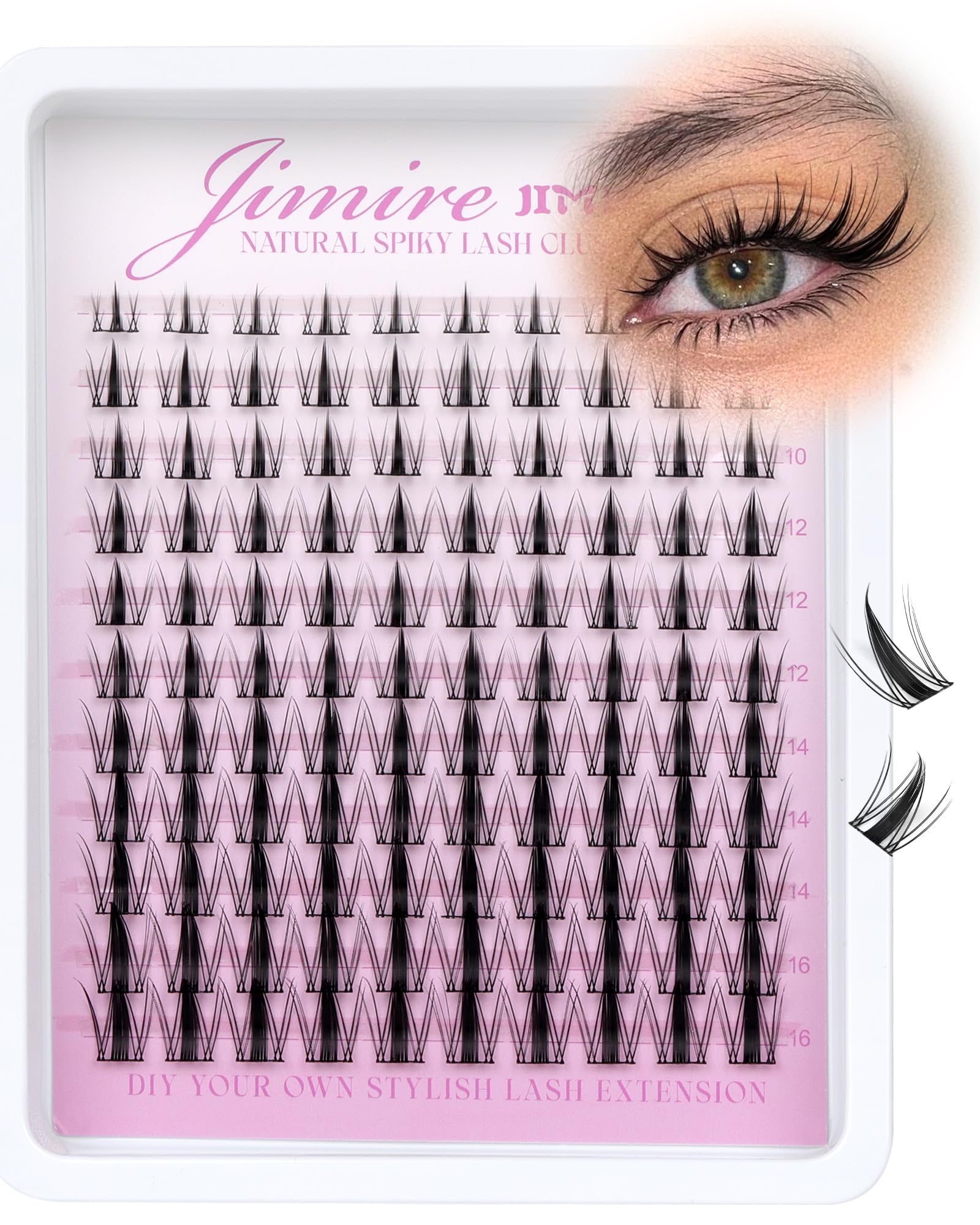 JIMIRE manga lash clusters ultra-light fibers for comfortable wear and natural volume.