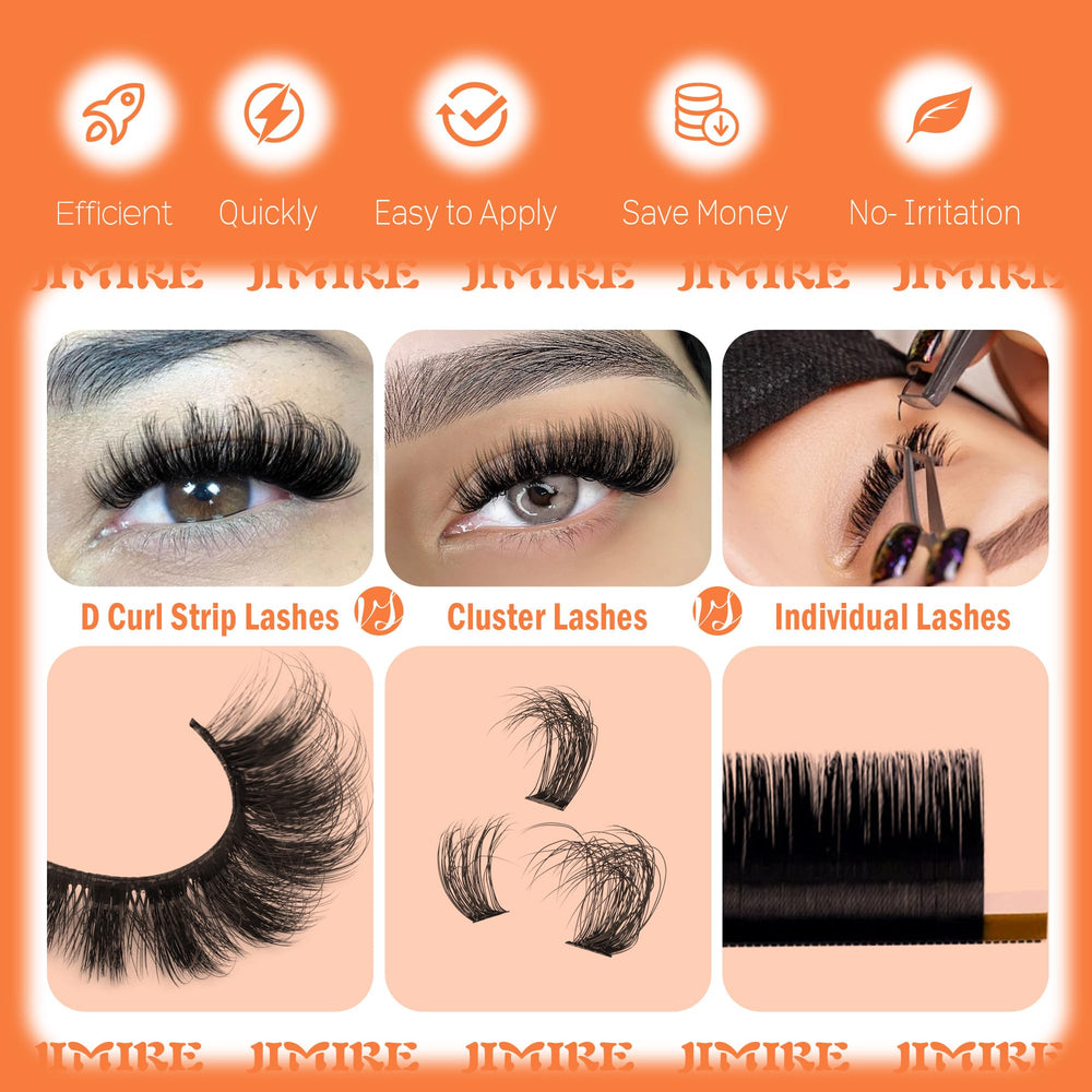 JIMIRE mink lashes D Curl close-up on flexible band