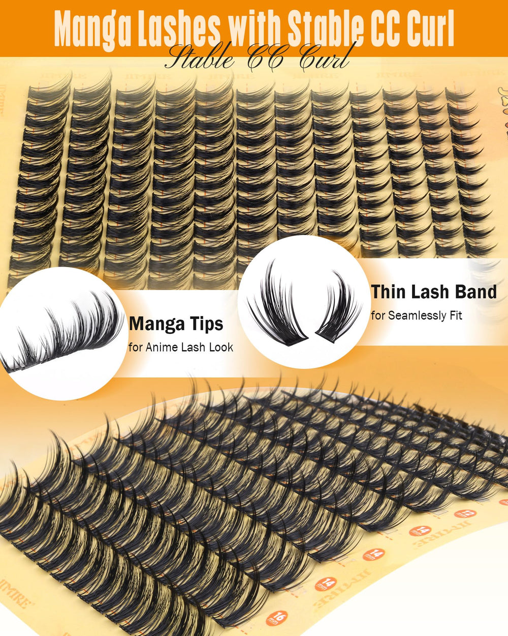 JIMIRE lashes offer five lengths from 8 to 16mm for customization.