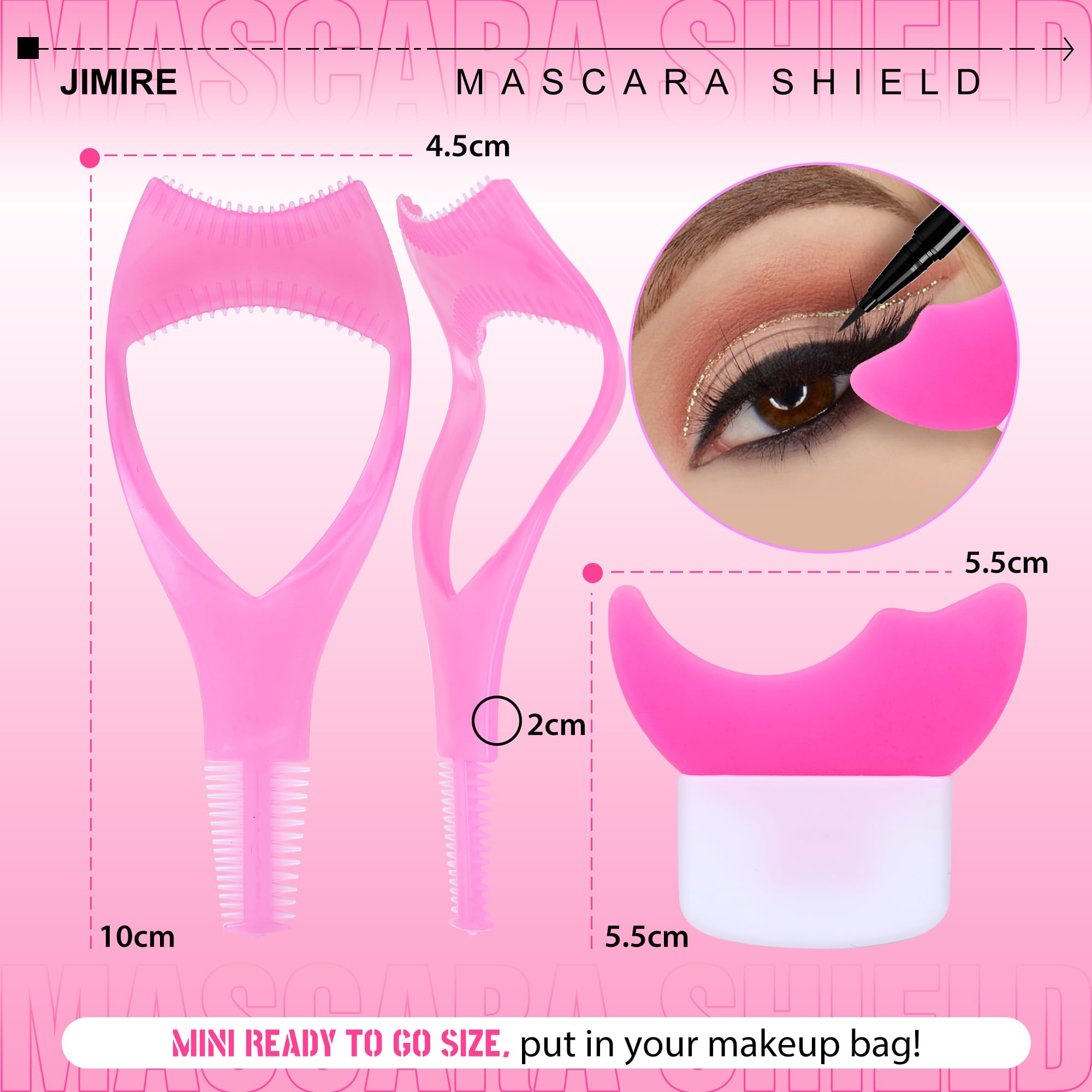 Jimire plum silicone eyeliner aid supports precise eyeliner drawing.