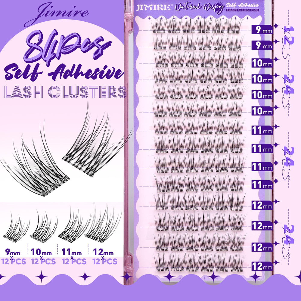 JIMIRE pre-glued lash clusters offer no glue needed for quick, mess-free wear