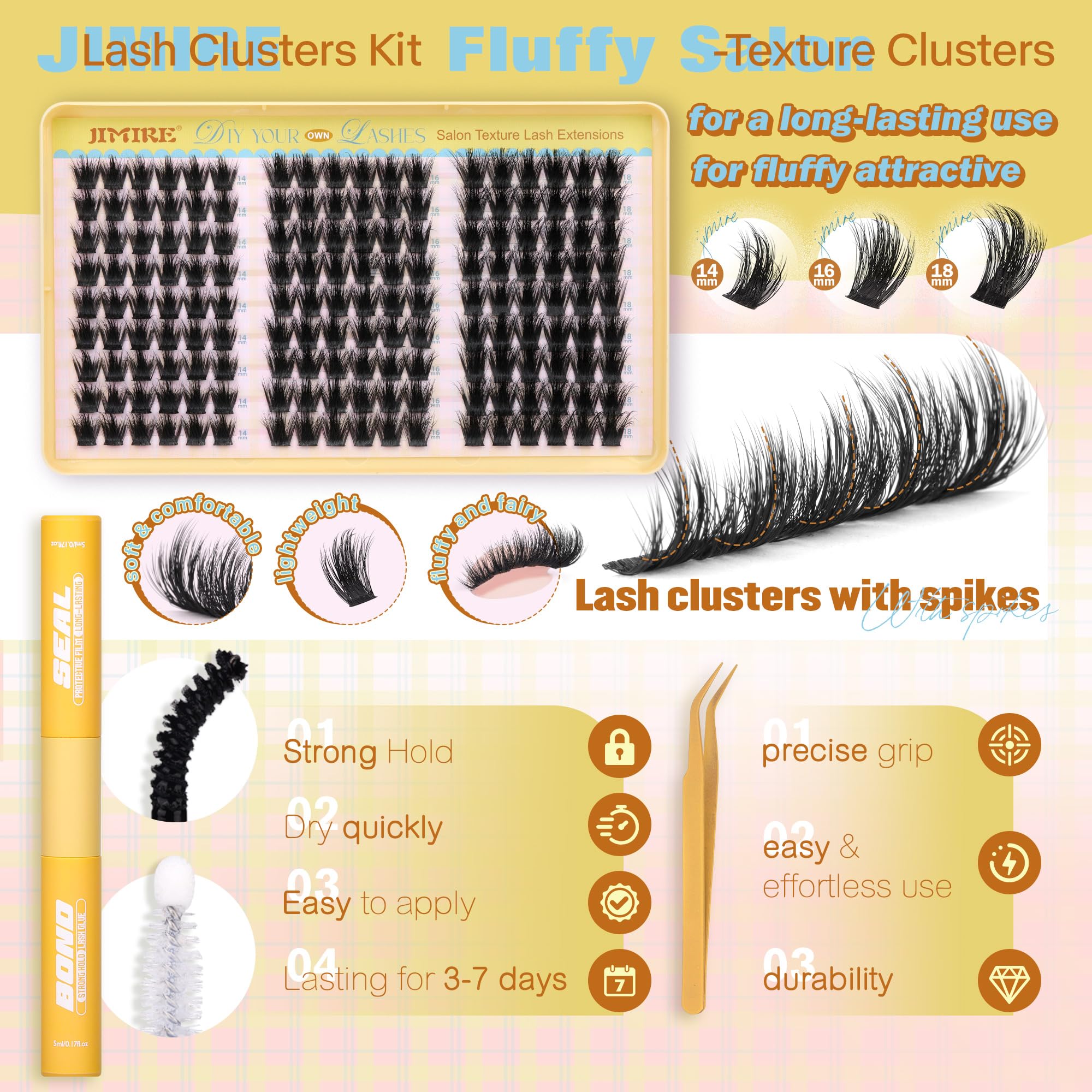 JIMIRE professional tweezers precision for accurate placement during DIY clusters