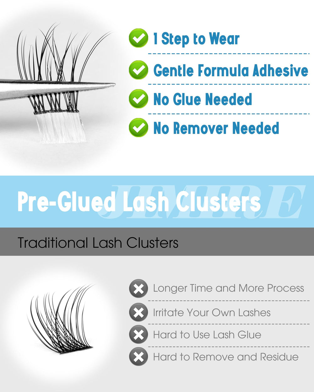 JIMIRE reusable lash clusters up to five uses