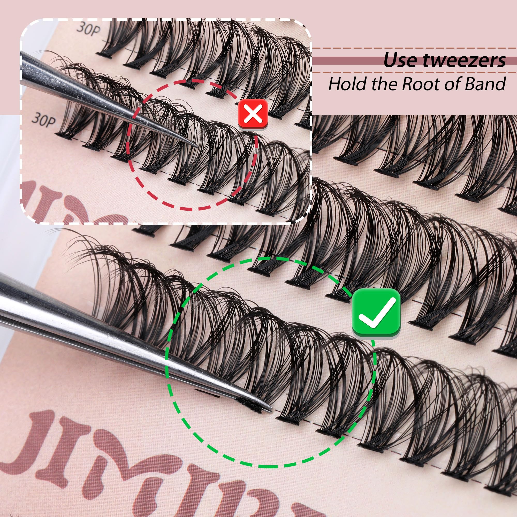 JIMIRE Soft, fluffy lash band enhances comfort during wear.