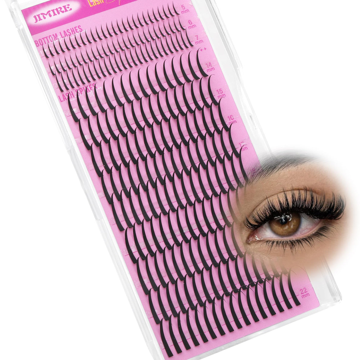 JIMIRE spiky lash clusters in 14–22mm D curl for natural drama