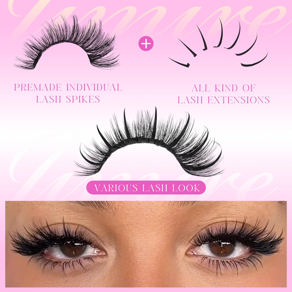 JIMIRE spiky lash clusters with bottom lashes for seamless volume