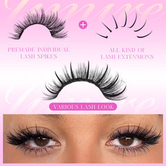 JIMIRE spiky lash clusters with bottom lashes for seamless volume