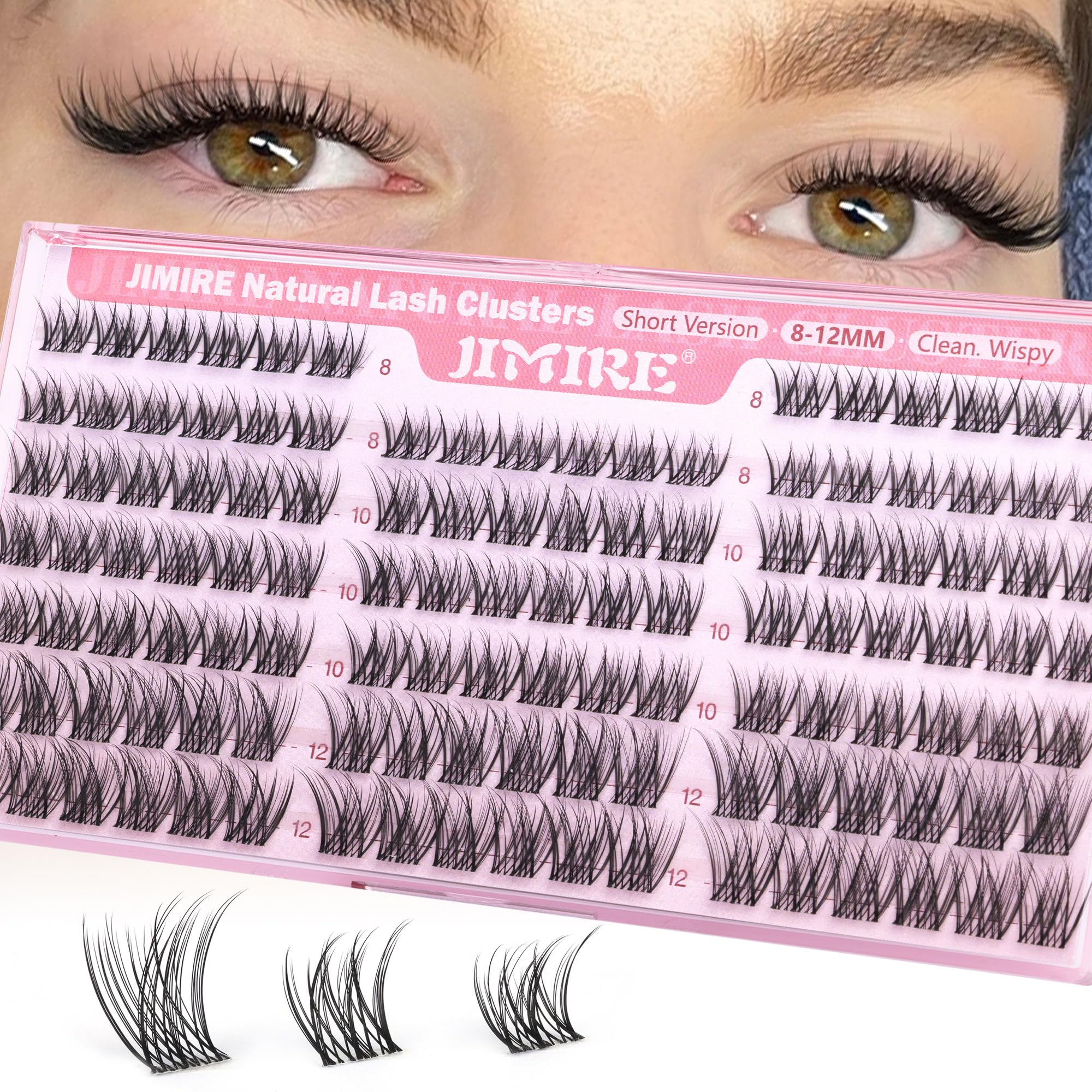 JIMIRE natural-looking clusters blend seamlessly with mascara for enhanced texture