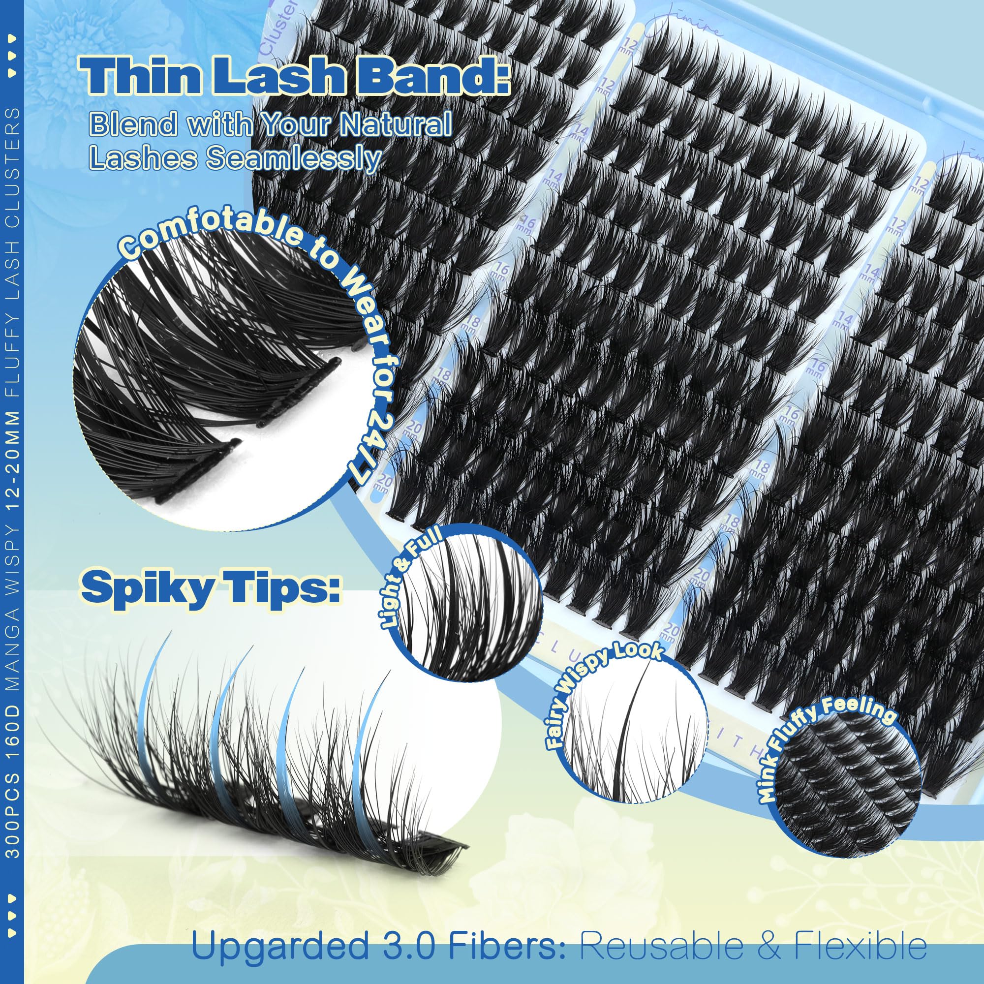 JIMIRE ultra-thin lash band creates seamless, comfortable wear.