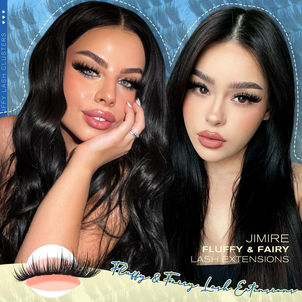 JIMIRE volumizing lash clusters add bold accents to eyes.