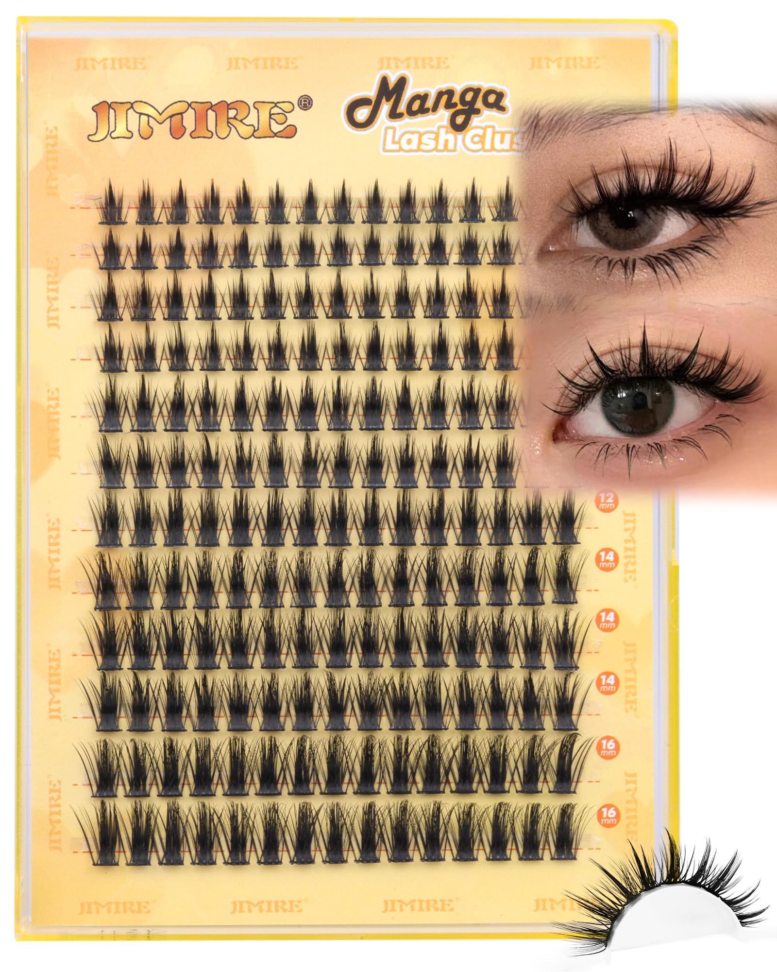 JIMIRE Wispy Lash Clusters 180Pcs pack for dramatic everyday volume.