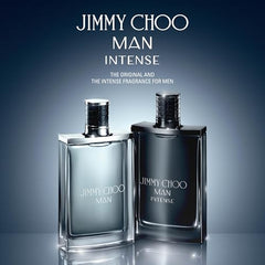 Jimmy Choo Man Intense perfume droplets suggesting lasting scent.