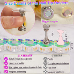 JINJINANV magnetic nail art holder keeps pieces securely in place during design.