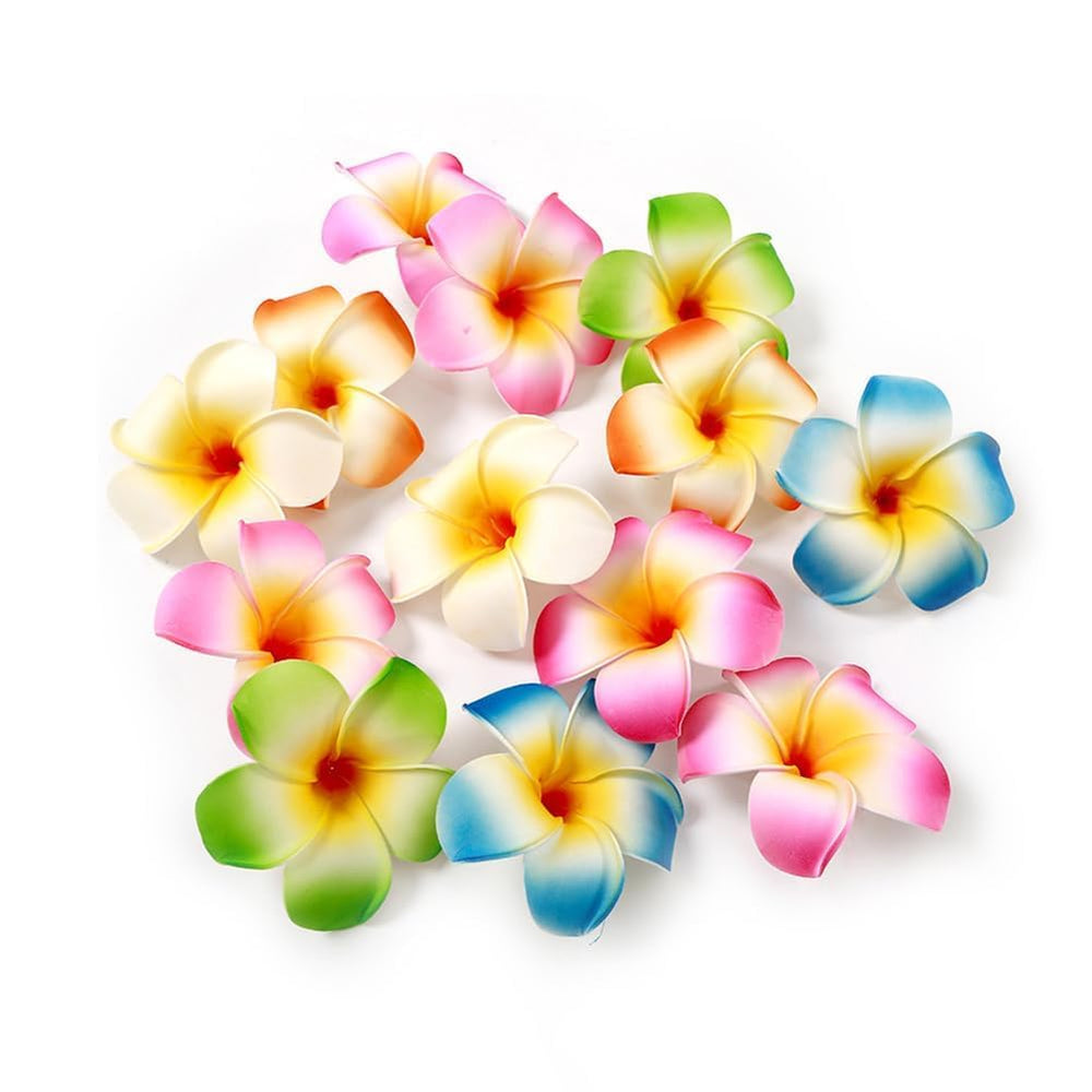 Jinshining plumeria hawaiana blanco, combina con vestidos claros y estilo suave.