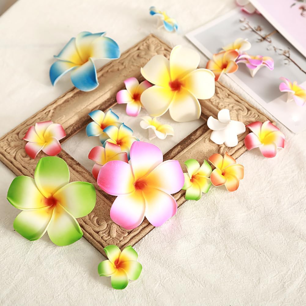 Jinshining plumeria hawaiana verde, ideal para recogidos y trenzas con color.