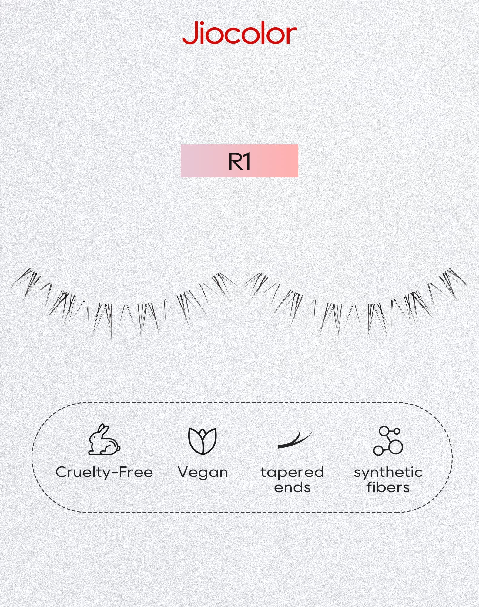 Jiocolor bottom lashes strip ultra-thin band for seamless blend