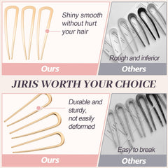 JIRIS silver 4.2-inch U-shaped hair pin close-up with durable finish