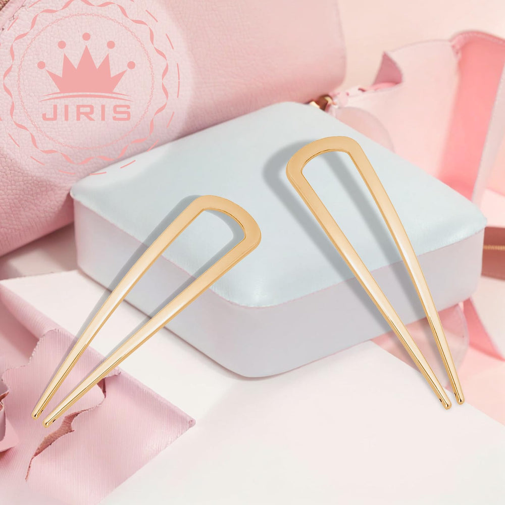 JIRIS updo using the 4.2-inch U-shaped pins for a sleek chignon