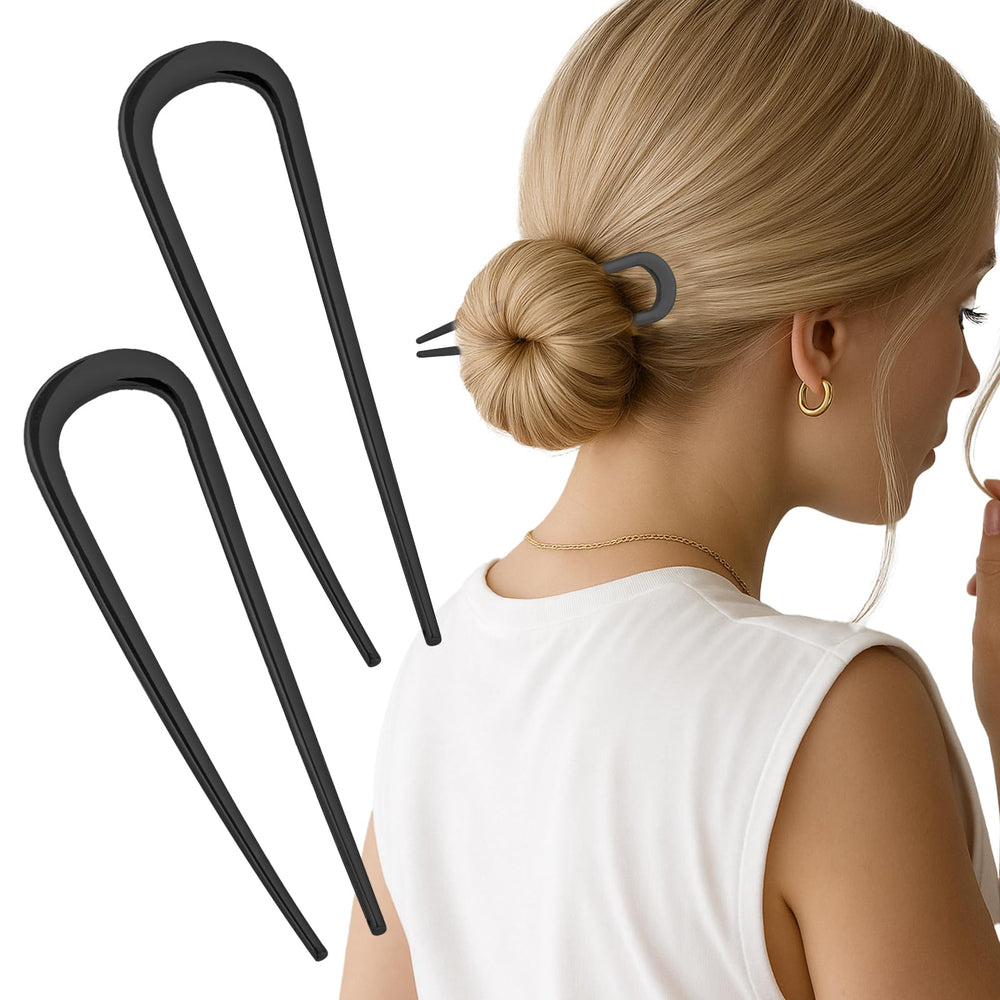 JIRIS bun-updo styling with u-shape hair pin for a polished look.