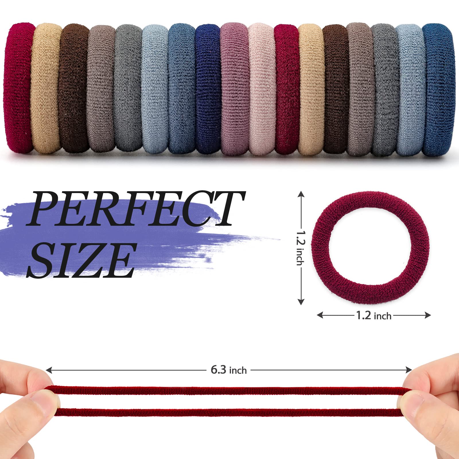 Close-up of JIRIS hair bands showing soft, non-slip fabric.