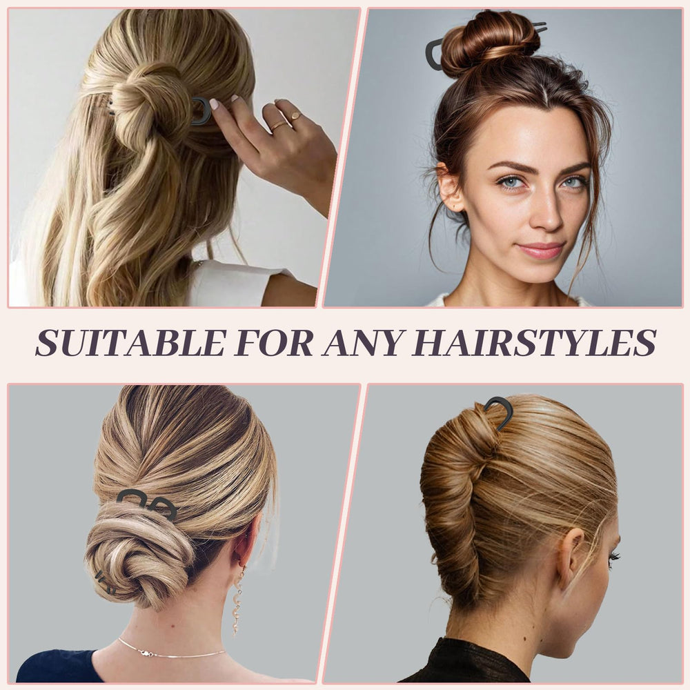 JIRIS gold-finish u-shaped hair pin adds vintage elegance to hairstyles.
