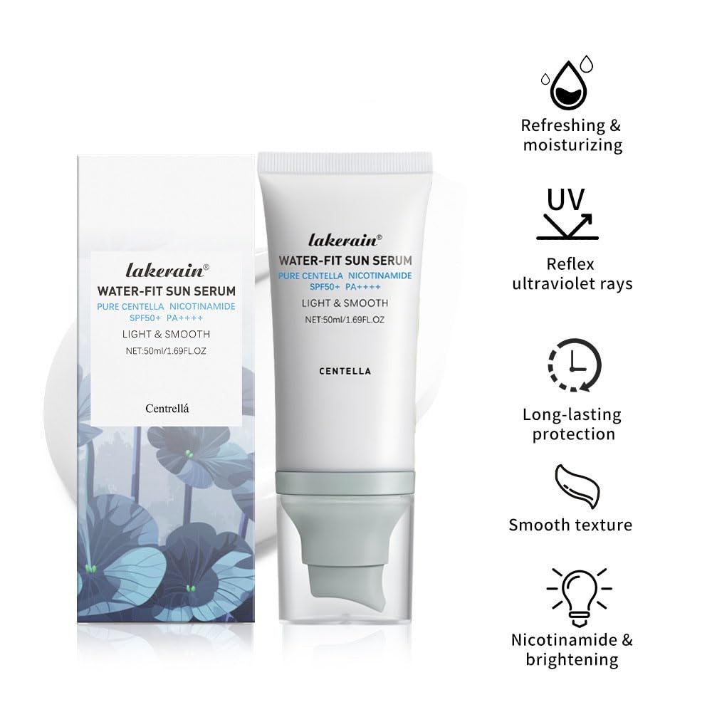 JISKG sunscreen texture spreads smoothly with no white cast for refreshed skin.